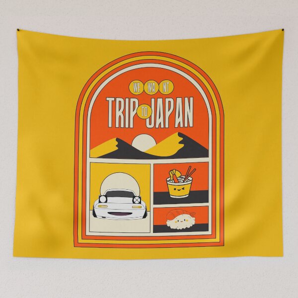 Item preview, Trip to Japan Retro Kawaii Food and Vintage Car designed and sold by FaizArtShop.