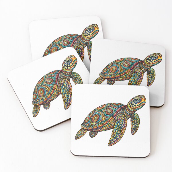 Item preview, Graceful Sea Turtle Swimming | Colorful Ocean Wildlife Art designed and sold by Zaru Zentangle Studio.