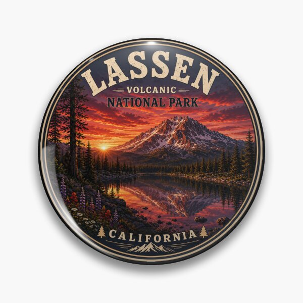 Item preview, Lassen Volcanic National Park Poster | California Vintage Travel Poster | Hidden Bigfoot Mountain Art designed and sold by Swanny's Custom T-shirt and Gift Designs.