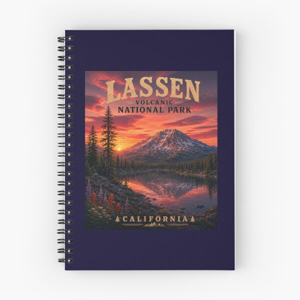 Item preview, Lassen Volcanic National Park Poster | California Vintage Travel Poster | Hidden Bigfoot Mountain Art designed and sold by Swanny's Custom T-shirt and Gift Designs.