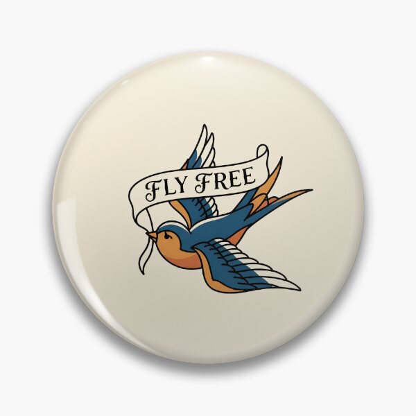 Item preview, FLY FREE - Vintage Swallow Bird American Traditional designed and sold by Zazz Lee.