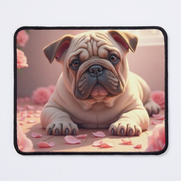 Item preview, English Bulldog with Pink Roses designed and sold by PrincessJStudio.