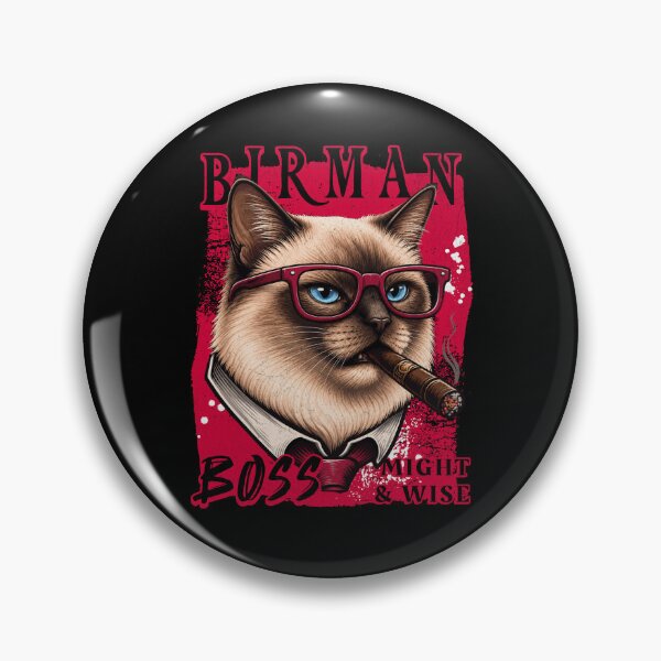 Item preview, Birman Cat Boss Design – Funny Birman Cat with Cigar Mafia Style designed and sold by PixelsPaws.