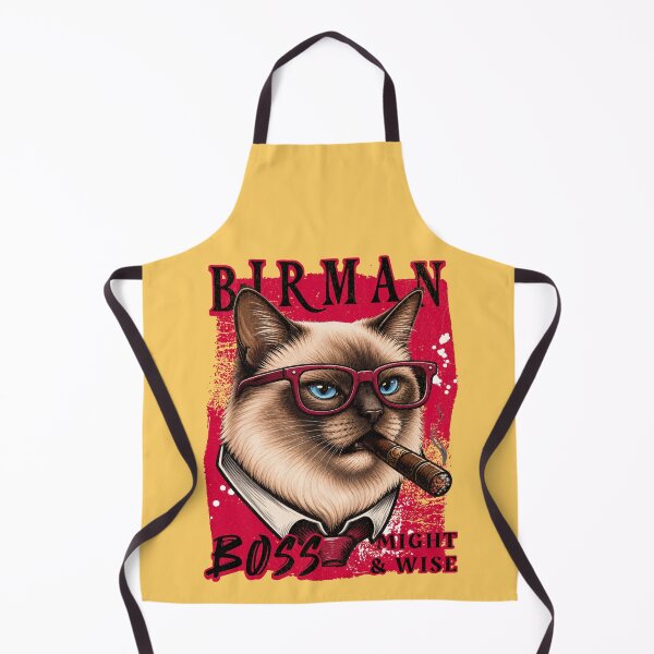 Artikelvorschau, Birma-Katzen-Boss-Design – Lustige Birma-Katze im Zigarrenmafia-Stil entworfen und verkauft von PixelsPaws.