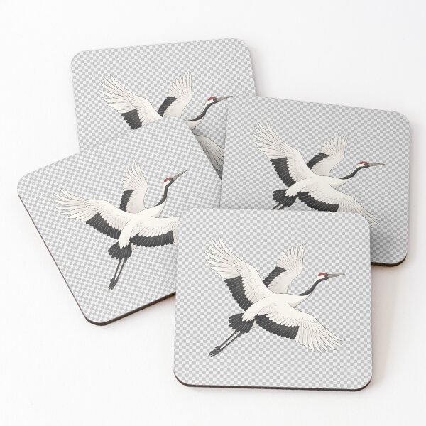 Item preview, Majestic Japanese Crane Flying with Sakura Art designed and sold by OgoonN.