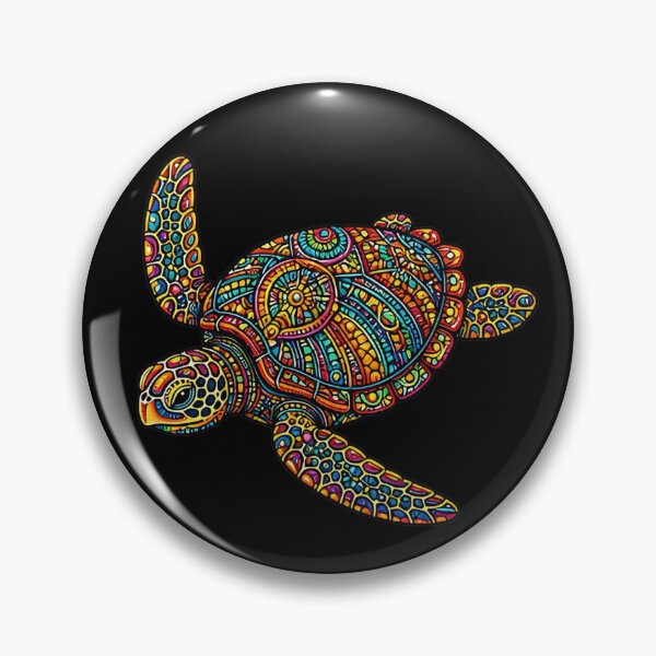 Item preview, Colorful Sea Turtle Gliding | Vibrant Ocean Art designed and sold by Zaru Zentangle Studio.
