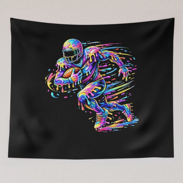 Item preview, Football Player Drip Art - Rainbow Action Football Shirt designed and sold by ayion.