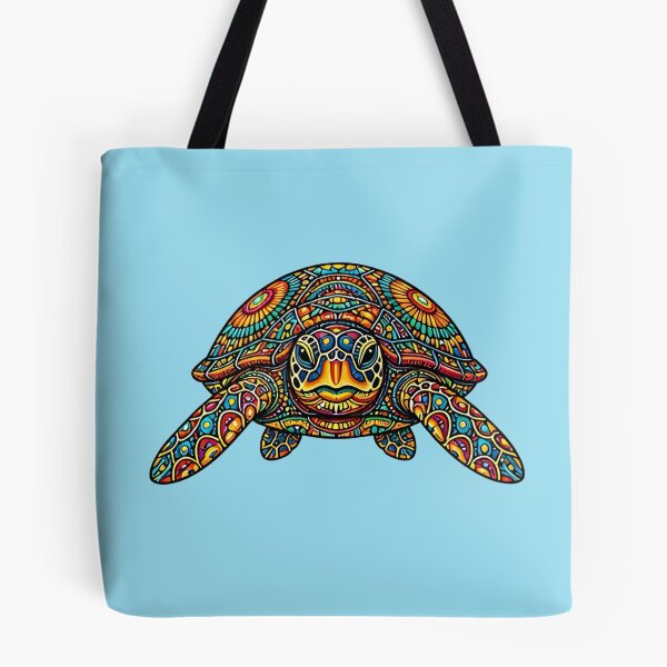 Item preview, Friendly Sea Turtle Face | Colorful Ocean Animal Art designed and sold by Zaru Zentangle Studio.