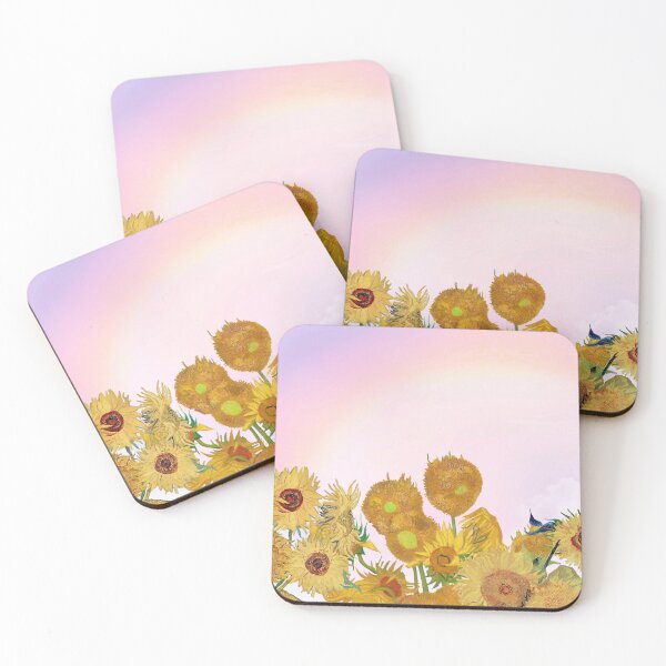 Item preview, Pastel Rainbow Sunflower Field | Colourful Floral Wall Art | Whimsical Nature Illustration | Cottagecore Aesthetic | Digital Painting designed and sold by NicoleBellal.