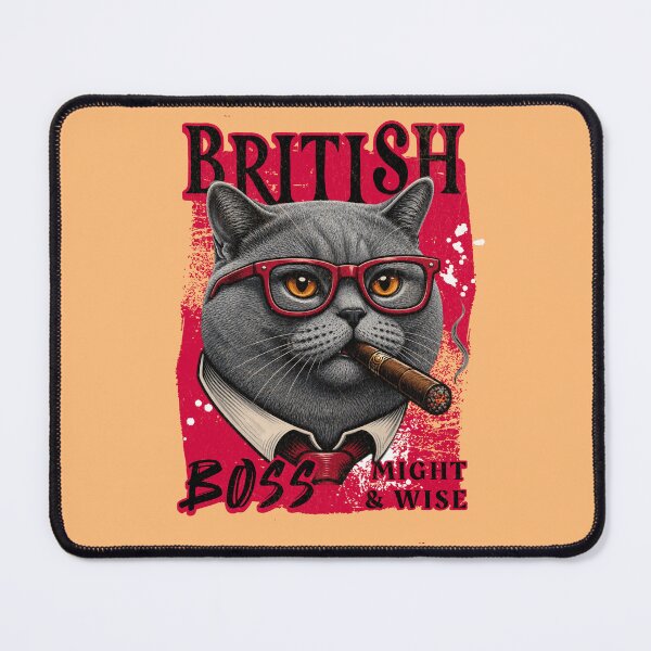Item preview, British Shorthair Boss Design – Funny British Shorthair Cat with Cigar Mafia Style Gift designed and sold by PixelsPaws.