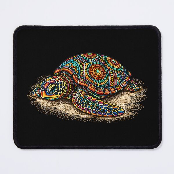 Item preview, Resting Sea Turtle on Beach | Colorful Coastal Art designed and sold by Zaru Zentangle Studio.