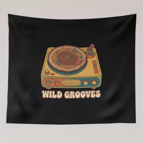 Item preview, WILD GROOVES - Retro Turntable Wood Vinyl Nature designed and sold by Zazz Lee.