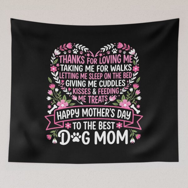 Item preview, Happy Mother's Day Best Dog Mom Floral Heart designed and sold by SiarheiYur.