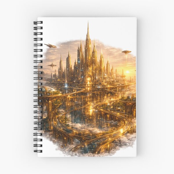 Item preview, Golden Futuristic City designed and sold by creativezoneco.