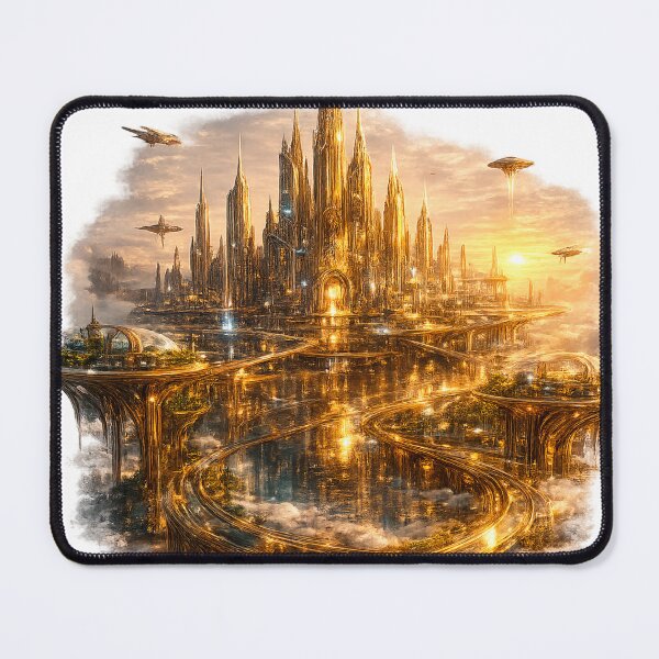 Item preview, Golden Futuristic City designed and sold by creativezoneco.