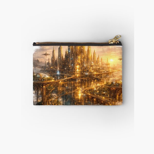 Item preview, Golden Futuristic City designed and sold by creativezoneco.