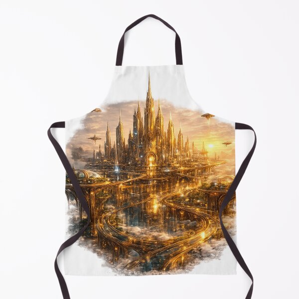 Item preview, Golden Futuristic City designed and sold by creativezoneco.