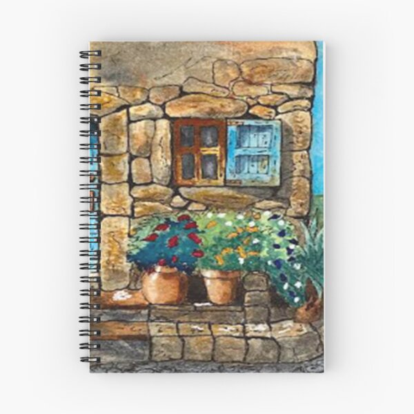 Item preview, Rustic stone house entry w/vibrant flowerpots. designed and sold by Mike Ramos.