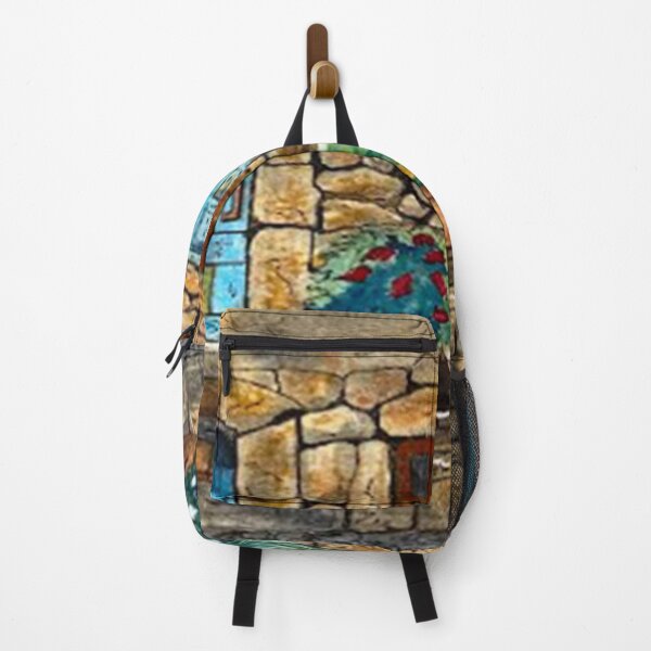 Item preview, Rustic stone house entry w/vibrant flowerpots. designed and sold by Mike Ramos.