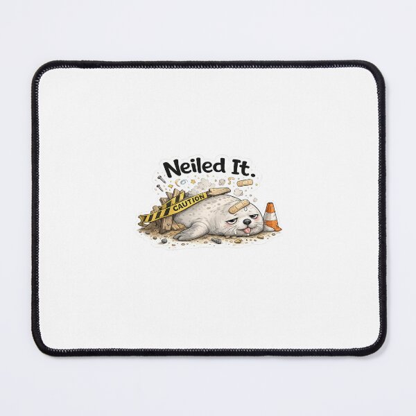 Item preview, Neiled It Construction Seal Sticker | Funny Seal Pun Meme designed and sold by Doodle ⭐⭐⭐⭐⭐.