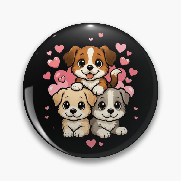 Item preview, Cute Puppies With Hearts Kawaii Dog Lover designed and sold by SiarheiYur.