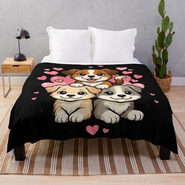 Item preview, Cute Puppies With Hearts Kawaii Dog Lover designed and sold by SiarheiYur.