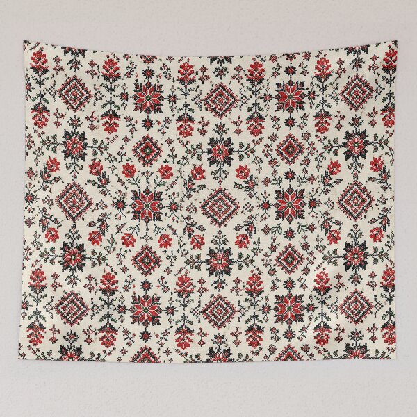 Item preview, Palestinian Embroidery Pattern – Traditional Folk Cross Stitch Textile Artwork designed and sold by BrainCurves.