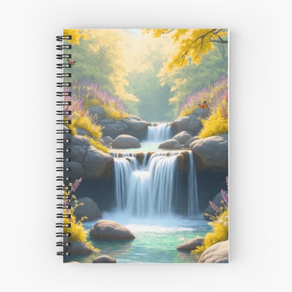 Item preview, Serene Waterfall Surrounded by Wildflowers designed and sold by PrincessJStudio.