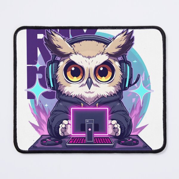 Item preview, Cute Gamer Owl Sticker | Kawaii Gaming Owl with RGB Headset | Anime Owl Gamer Illustration designed and sold by dreamz-world.