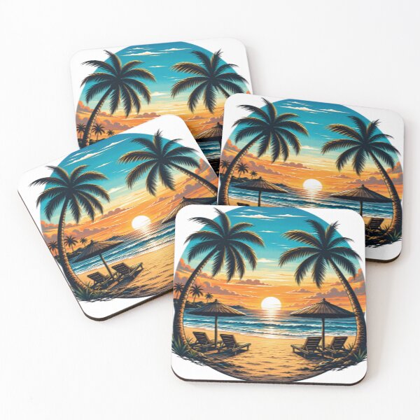 Item preview, Tropical island sunset designed and sold by Kama_Art.
