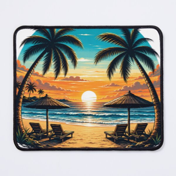 Item preview, Tropical island sunset designed and sold by Kama_Art.