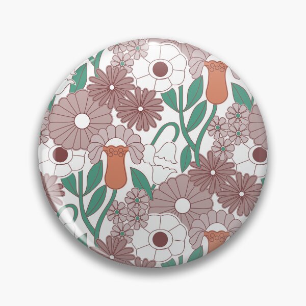 Item preview, Elegant seamless floral pattern featuring retro-inspired wildflowers, leaves, and botanical elements in soft earth tones. designed and sold by maewjpho.