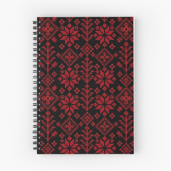 Item preview, Palestinian Embroidery Pattern – Traditional Red and Black Folk Textile Design designed and sold by BrainCurves.