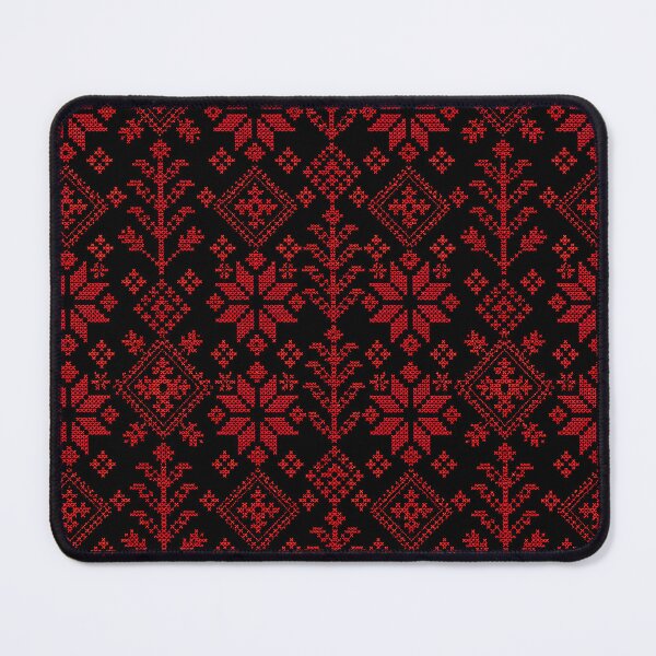 Item preview, Palestinian Embroidery Pattern – Traditional Red and Black Folk Textile Design designed and sold by BrainCurves.