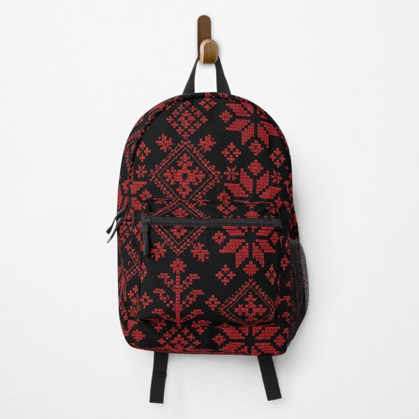 Item preview, Palestinian Embroidery Pattern – Traditional Red and Black Folk Textile Design designed and sold by BrainCurves.