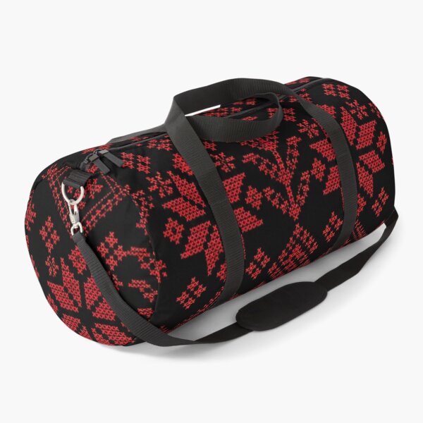 Item preview, Palestinian Embroidery Pattern – Traditional Red and Black Folk Textile Design designed and sold by BrainCurves.