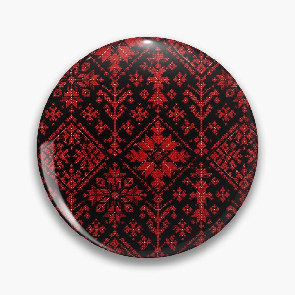 Item preview, Palestinian Embroidery Pattern – Bold Red and Black Traditional Cross Stitch Design designed and sold by BrainCurves.