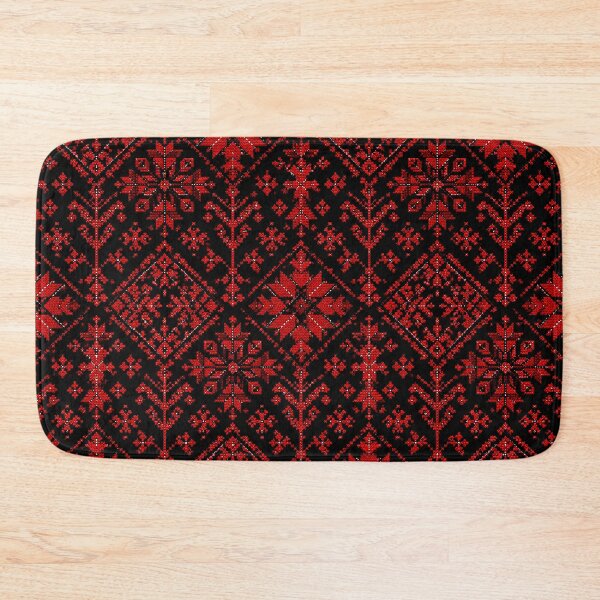 Item preview, Palestinian Embroidery Pattern – Bold Red and Black Traditional Cross Stitch Design designed and sold by BrainCurves.