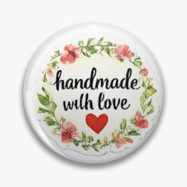 Item preview, Handmade with Love - Floral Wreath Round Label designed and sold by sadedream.