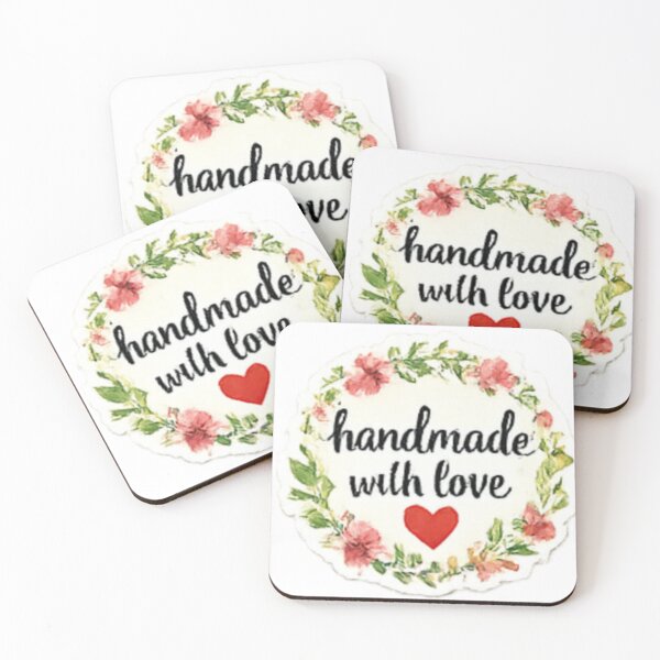 Item preview, Handmade with Love - Floral Wreath Round Label designed and sold by sadedream.