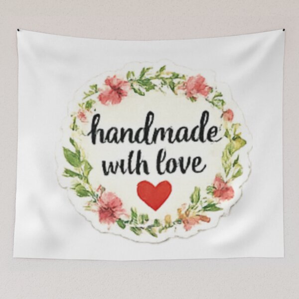 Item preview, Handmade with Love - Floral Wreath Round Label designed and sold by sadedream.