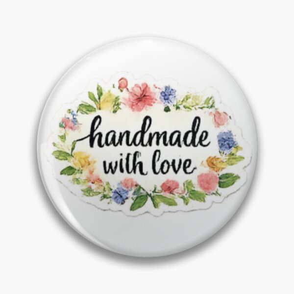 Item preview, Handmade with Love - Oval Shape Craft Floral Wreath Label designed and sold by sadedream.