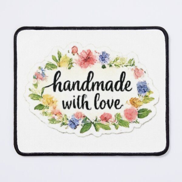 Item preview, Handmade with Love - Oval Shape Craft Floral Wreath Label designed and sold by sadedream.