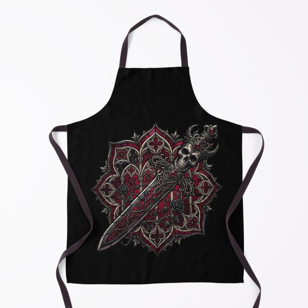 Item preview, Horned Skull with Sword in Diamond Rose Window — Gothic Stained Glass designed and sold by David Mateo ArtWorks.