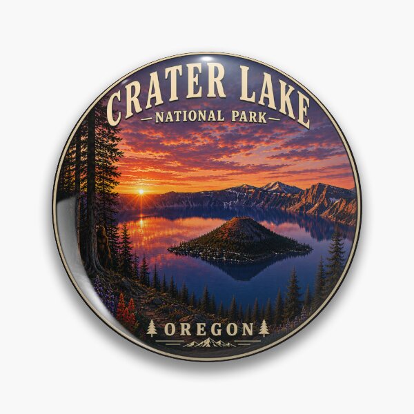 Item preview, Crater Lake National Park Poster | Oregon Vintage Travel Poster | Hidden Bigfoot designed and sold by Swanny's Custom T-shirt and Gift Designs.