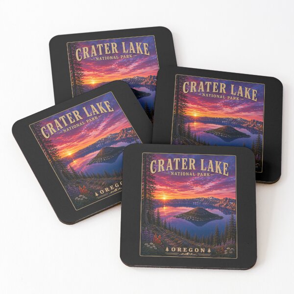 Item preview, Crater Lake National Park Poster | Oregon Vintage Travel Poster | Hidden Bigfoot designed and sold by Swanny's Custom T-shirt and Gift Designs.