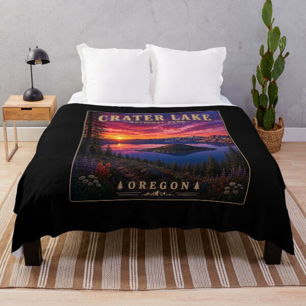 Item preview, Crater Lake National Park Poster | Oregon Vintage Travel Poster | Hidden Bigfoot designed and sold by Swanny's Custom T-shirt and Gift Designs.