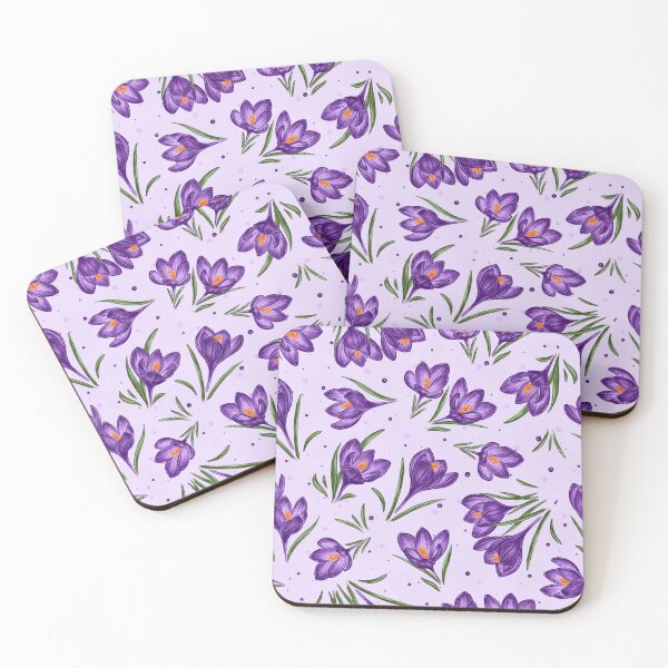 Item preview,  crocuses, wildflowers, floral pattern, purple flowers, spring purple crocuses, garden, wild plants, nature conservation designed and sold by ArtbySvetik.