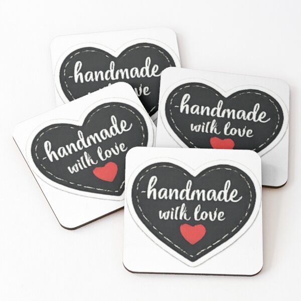 Item preview, Handmade with Love - Black Heart Shape Craft Tag designed and sold by sadedream.
