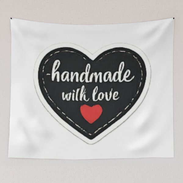 Item preview, Handmade with Love - Black Heart Shape Craft Tag designed and sold by sadedream.